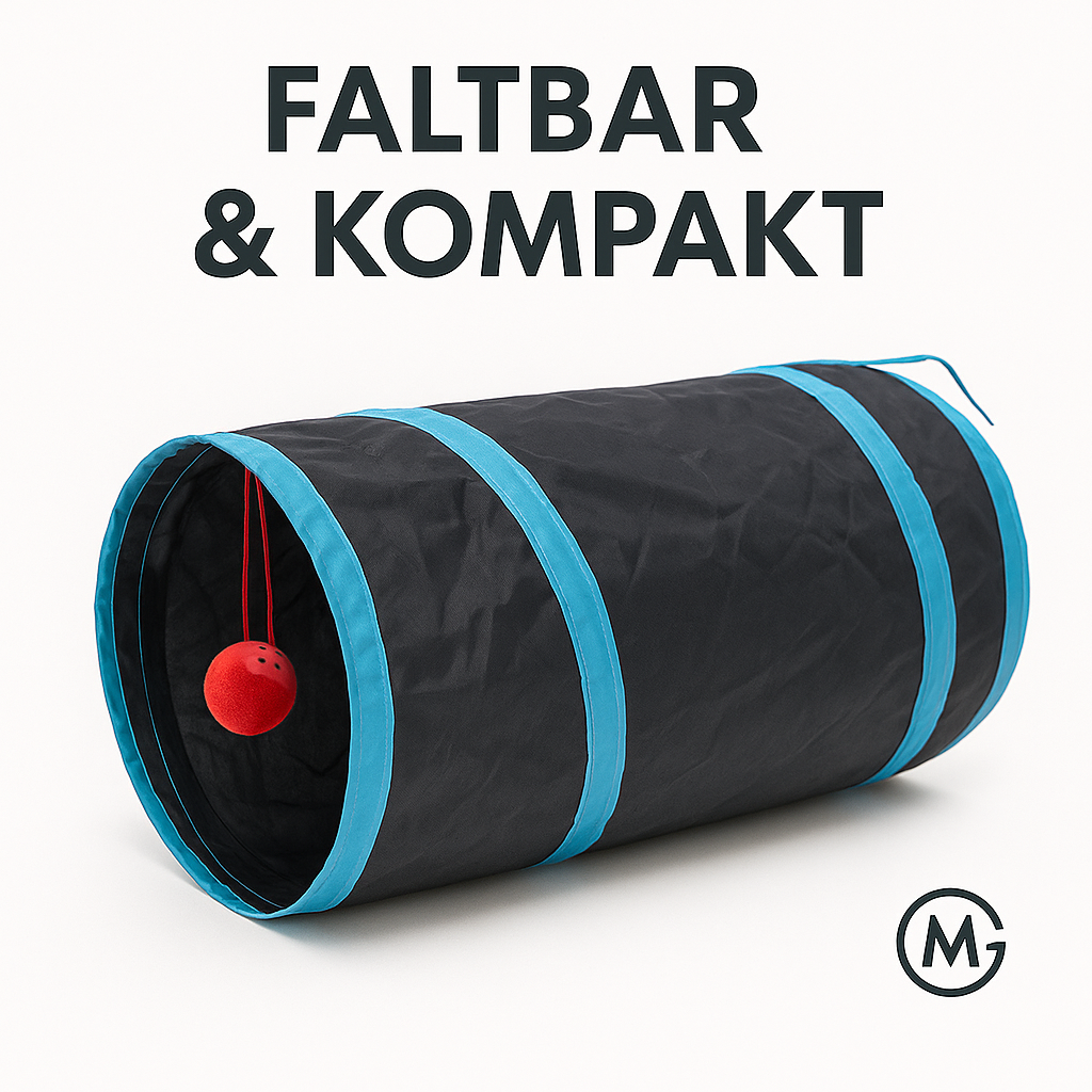 Katzentunnel Rascheltunnel faltbar langlebig für Katzen DE.