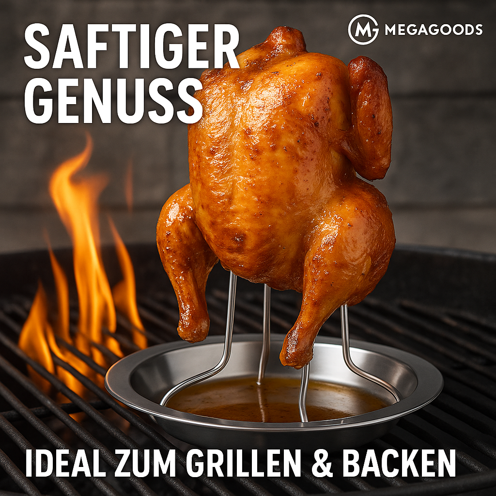 Hähnchenbräter Grillgestell antihaft Carbonstahl BBQ Ofen DE.