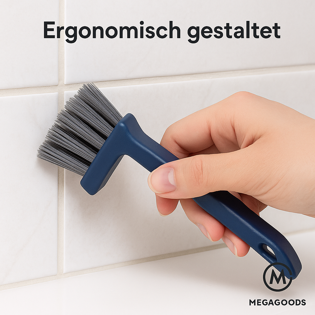 Reinigungsbürste 2-in-1 für Ecken Fugen Fliesen Bad Boden DE.