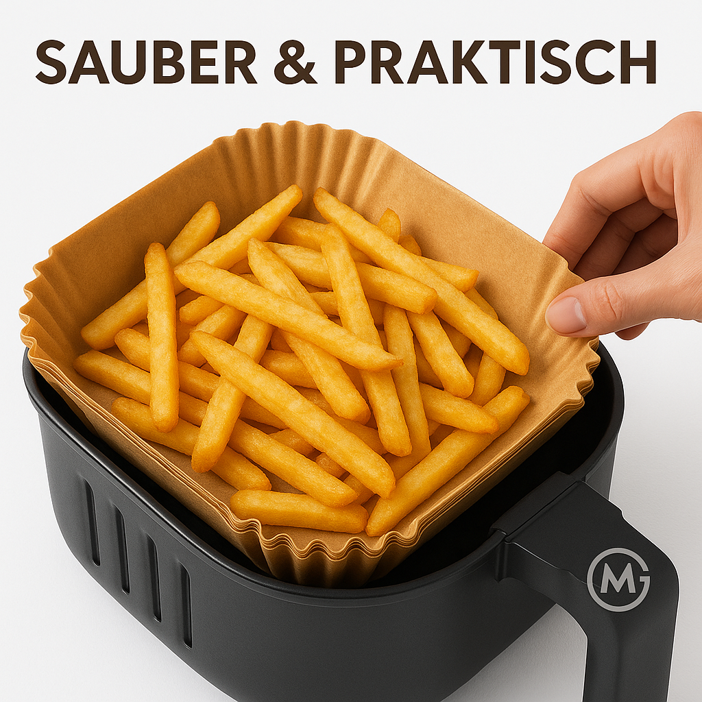50 Stk Airfryer Backpapier antihaft fettabweisend lebensmittelecht DE.