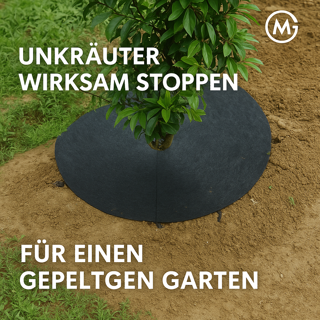 12er Set Unkrautvlies Baumscheiben Ø 30 cm Schutzmatte DE.