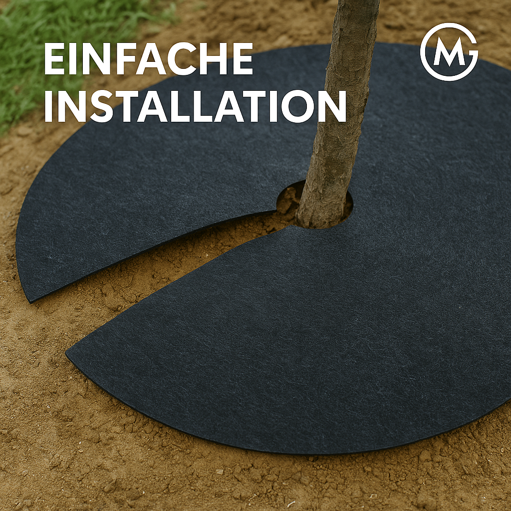 12er Set Unkrautvlies Baumscheiben Ø 30 cm Schutzmatte DE.