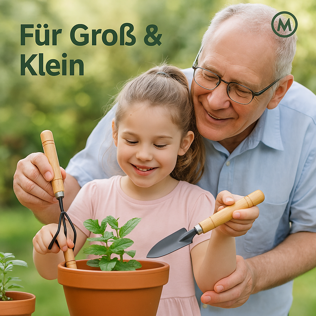 3-tlg. Mini-Gartenwerkzeug Set für Pflanzen und Beete DE.