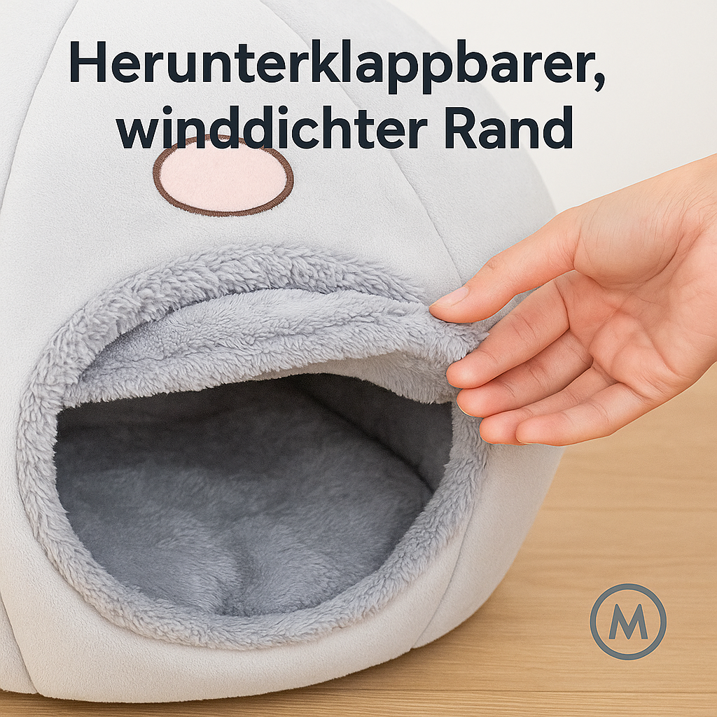 Kuschelhöhle für Katzen und kleine Hunde weich warm Winter DE.