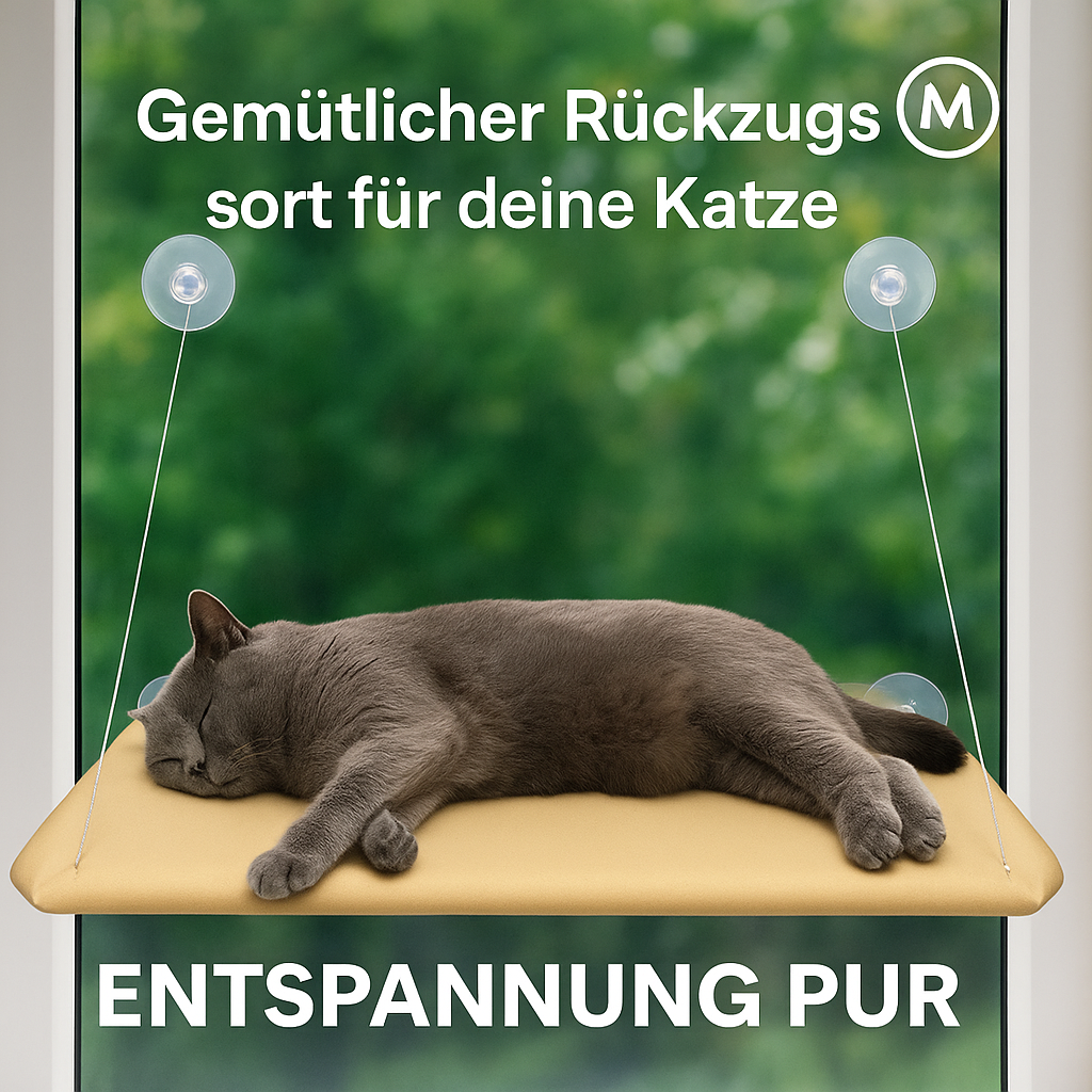 Katzen Fenster-Hängematte ultraweich platzsparend stabil DE.