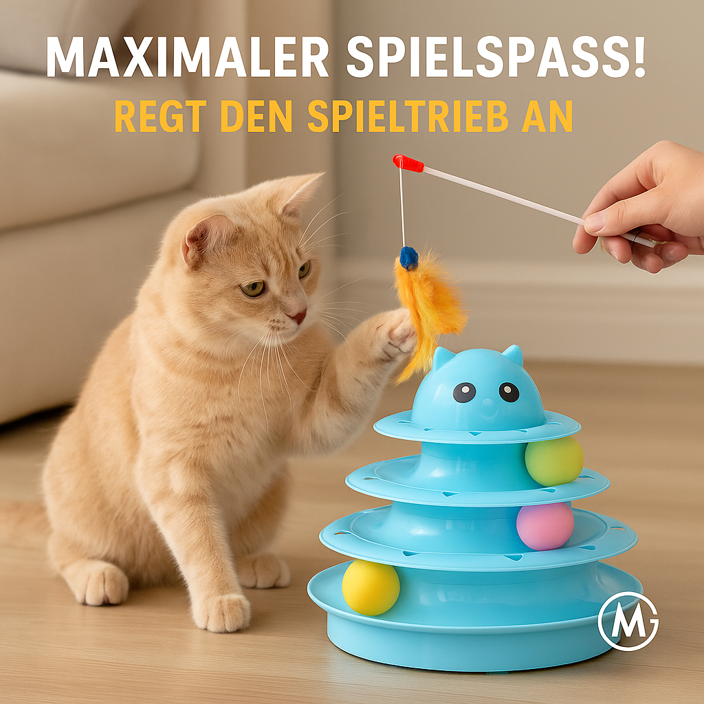 Katzenspielzeug Set 14-teilig mit Federangel Ball Maus Glöckchen DE.