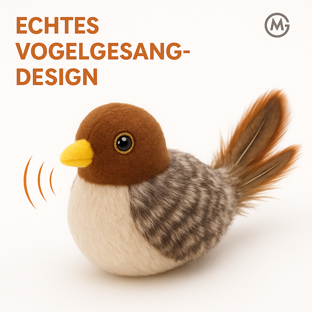 Elektrisches Vogel Katzenspielzeug Vogelgeräusche Federn DE.