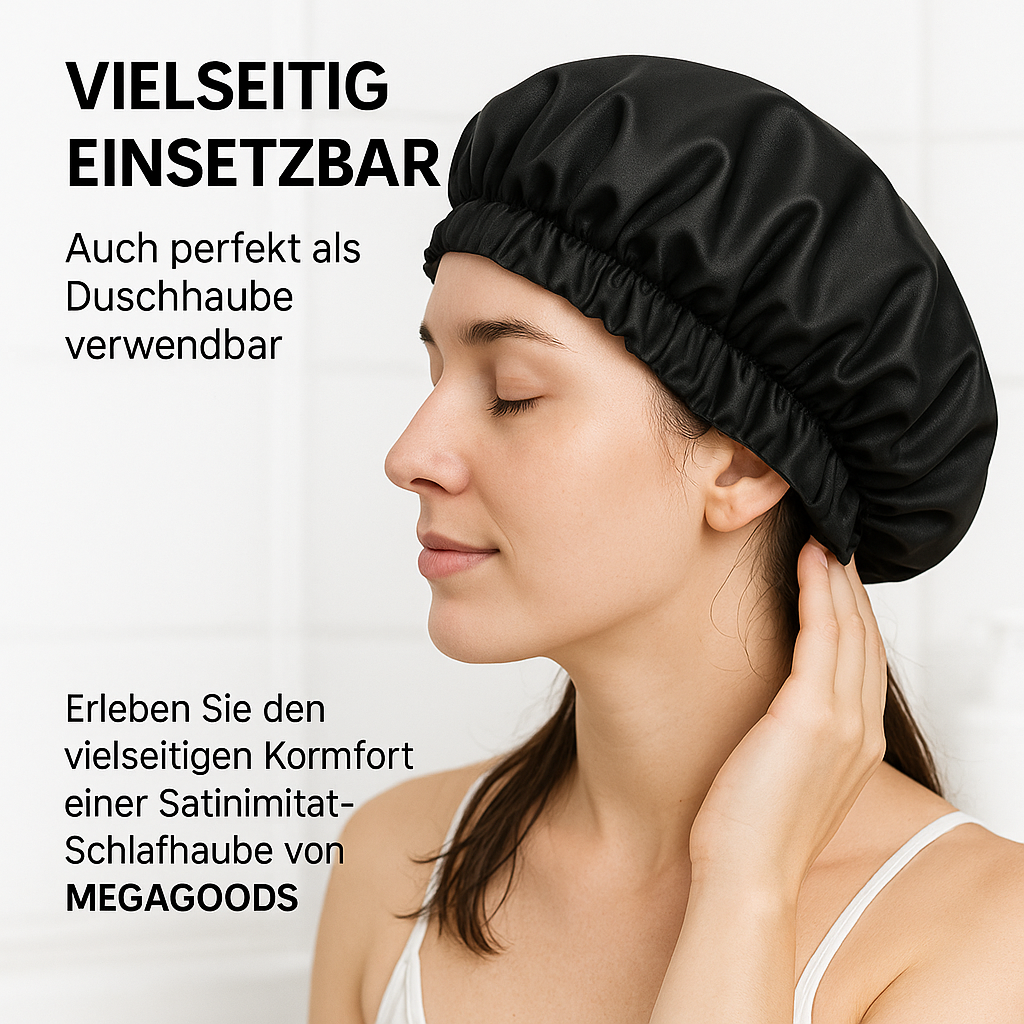 Schlafhaube Satinhaube Haarpflege Mütze für Locken Nachtmütze DE.