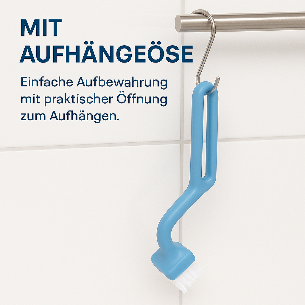 Toilettenbürste S-Form mit Griff für Ecken und Kanten DE.