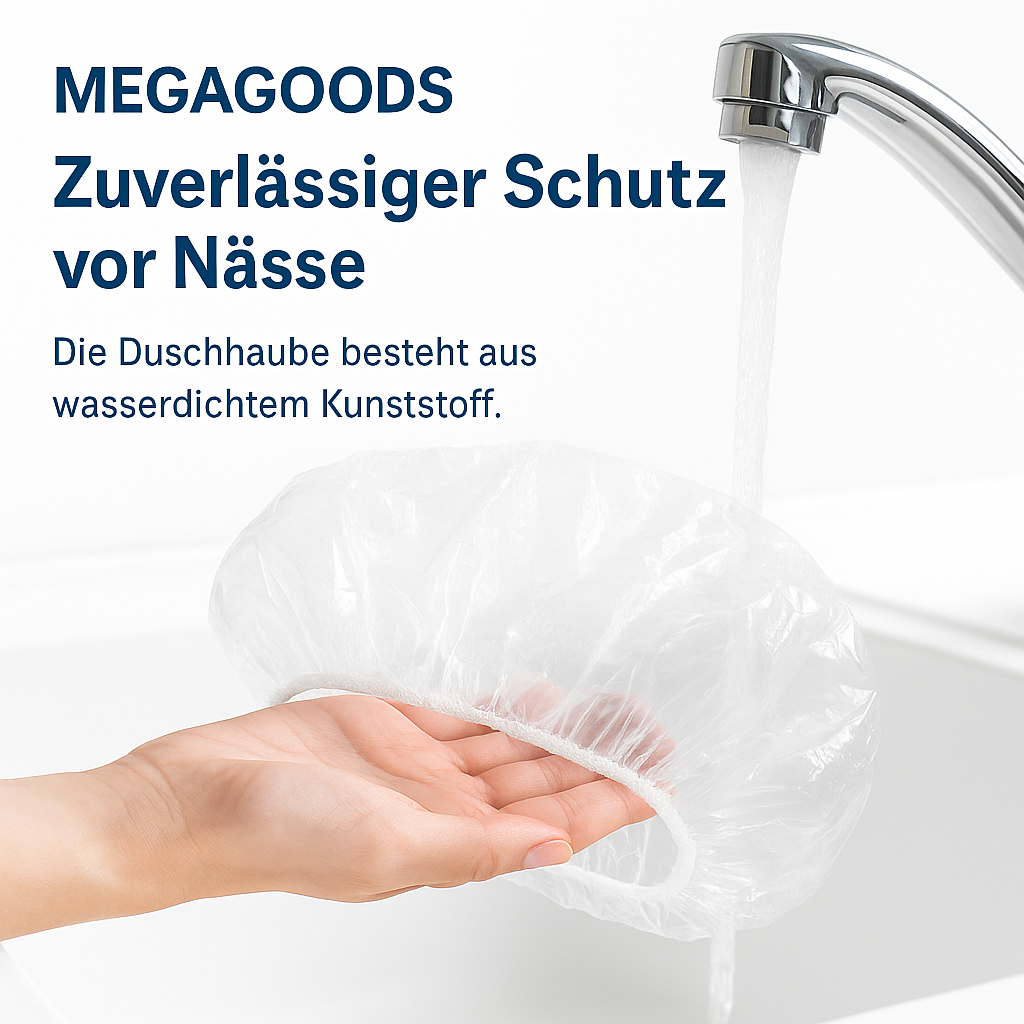 100 Stück Duschhauben Einweg wasserdicht transparent elastisch DE.