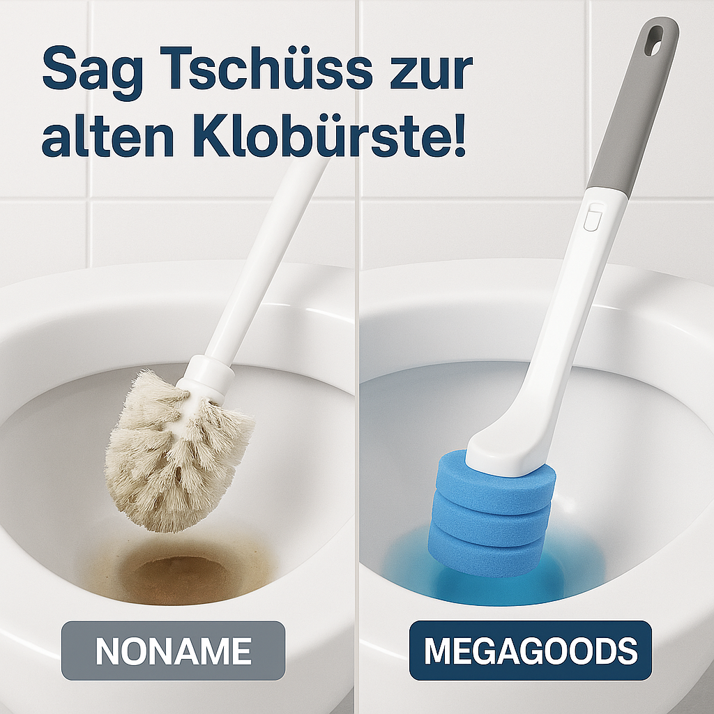 24er WC-Bürsten Set mit Einwegköpfen und langem Griff DE.