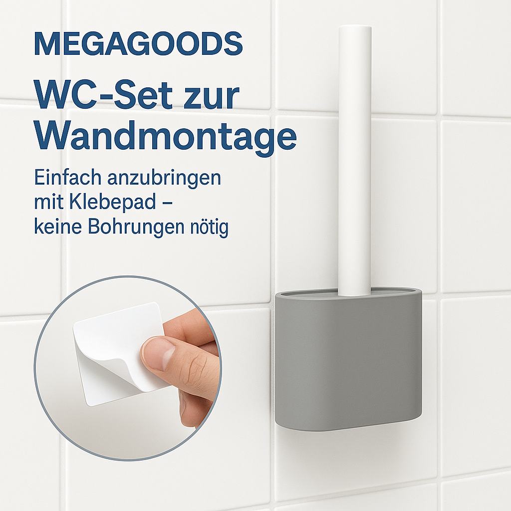 Toilettenbürste Set Wandhalterung Silikon Hygienisch DE.