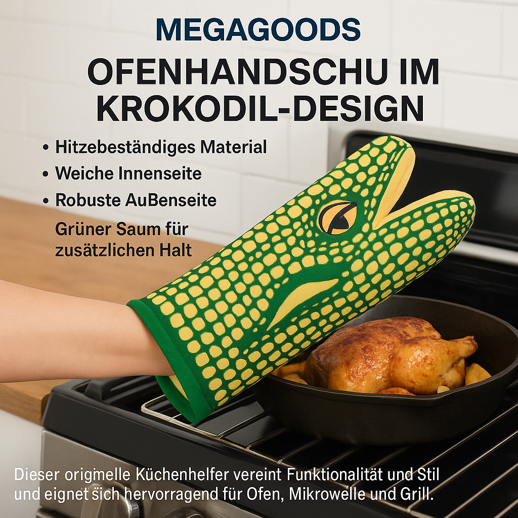Ofenhandschuh mit Tiermotiv hitzebeständig Backen Grillen DE.