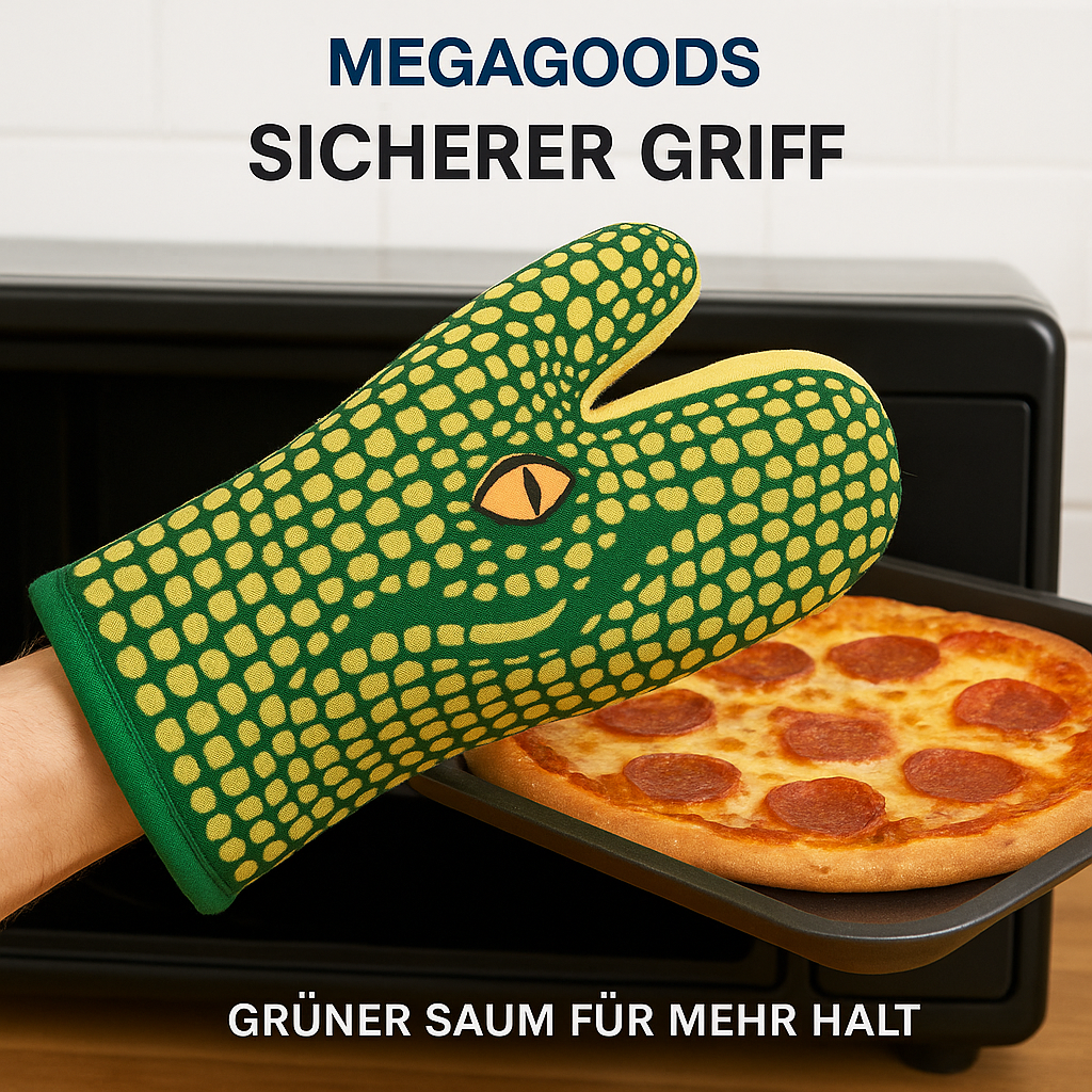 Ofenhandschuh mit Tiermotiv hitzebeständig Backen Grillen DE.