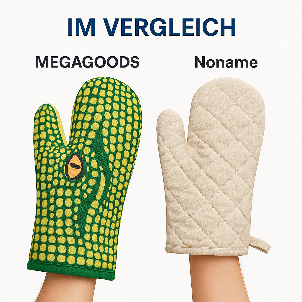 Ofenhandschuh mit Tiermotiv hitzebeständig Backen Grillen DE.