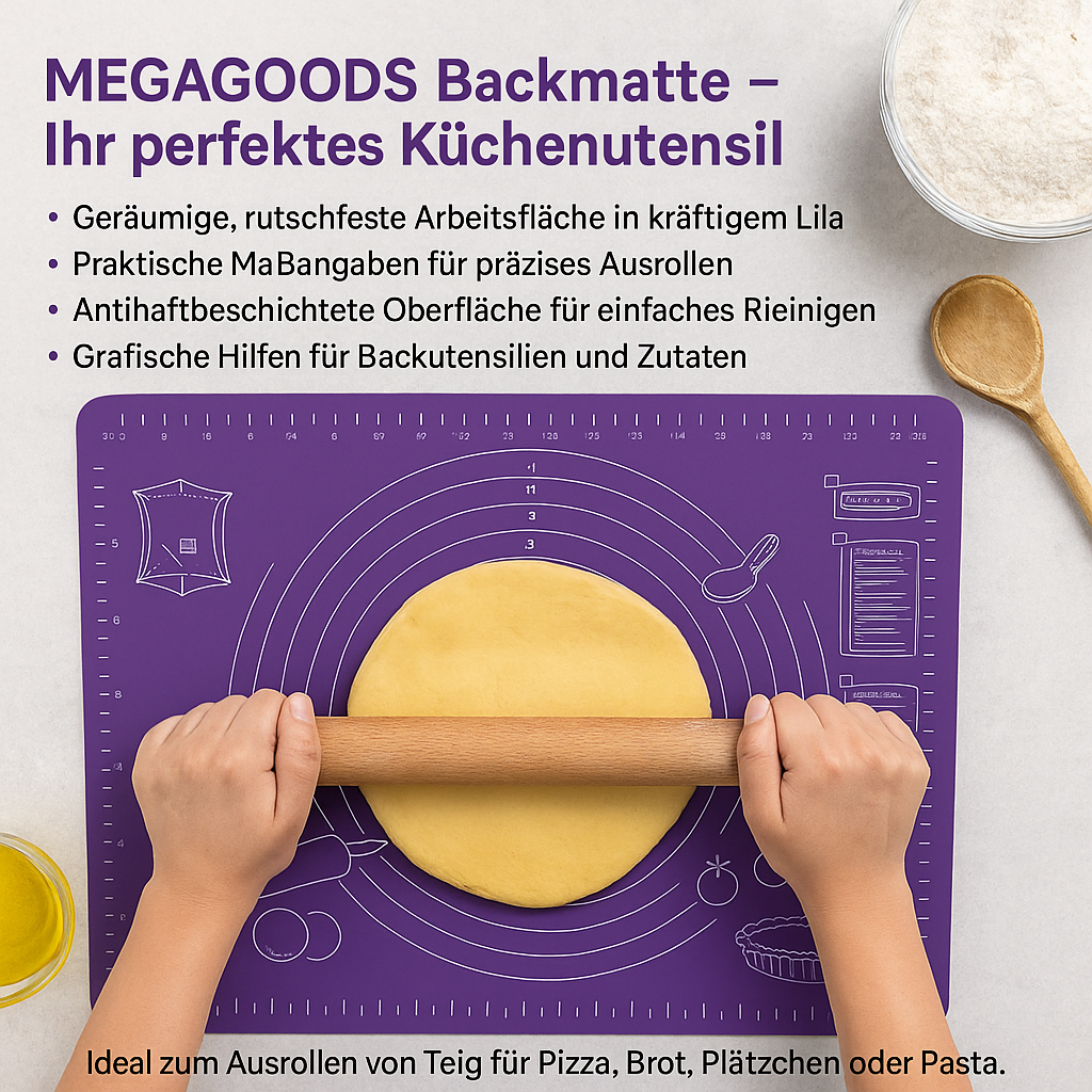 Backmatte Antihaft für Pizza Teig und Gebäck Küche Backzubehör DE.