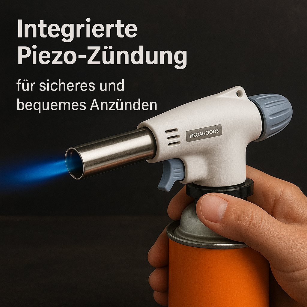 Flambierbrenner Butan Gasbrenner mit Autozündung für BBQ Camping DE.