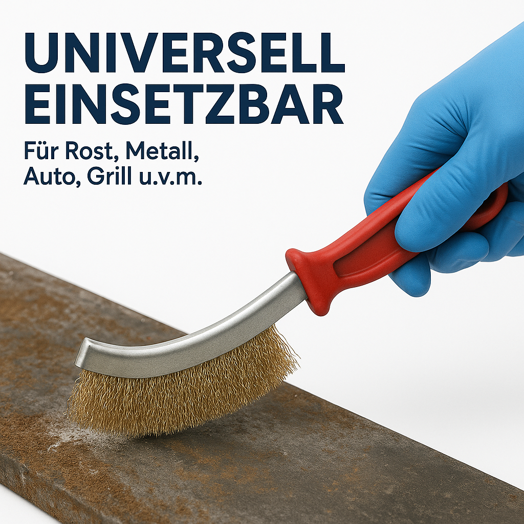 Stahl-Drahtbürste Holzgriff für Rostentfernung Grillreinigung DE.