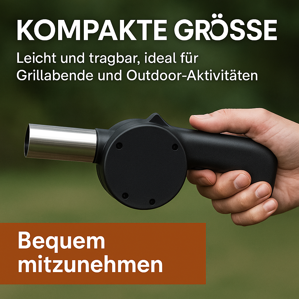 Handbetriebener BBQ-Luftfächer Grillgebläse manuell für Outdoor DE.