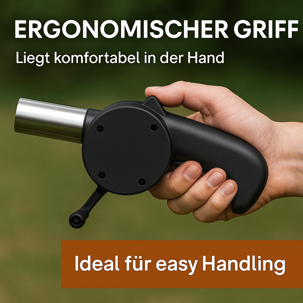 Handbetriebener BBQ-Luftfächer Grillgebläse manuell für Outdoor DE.