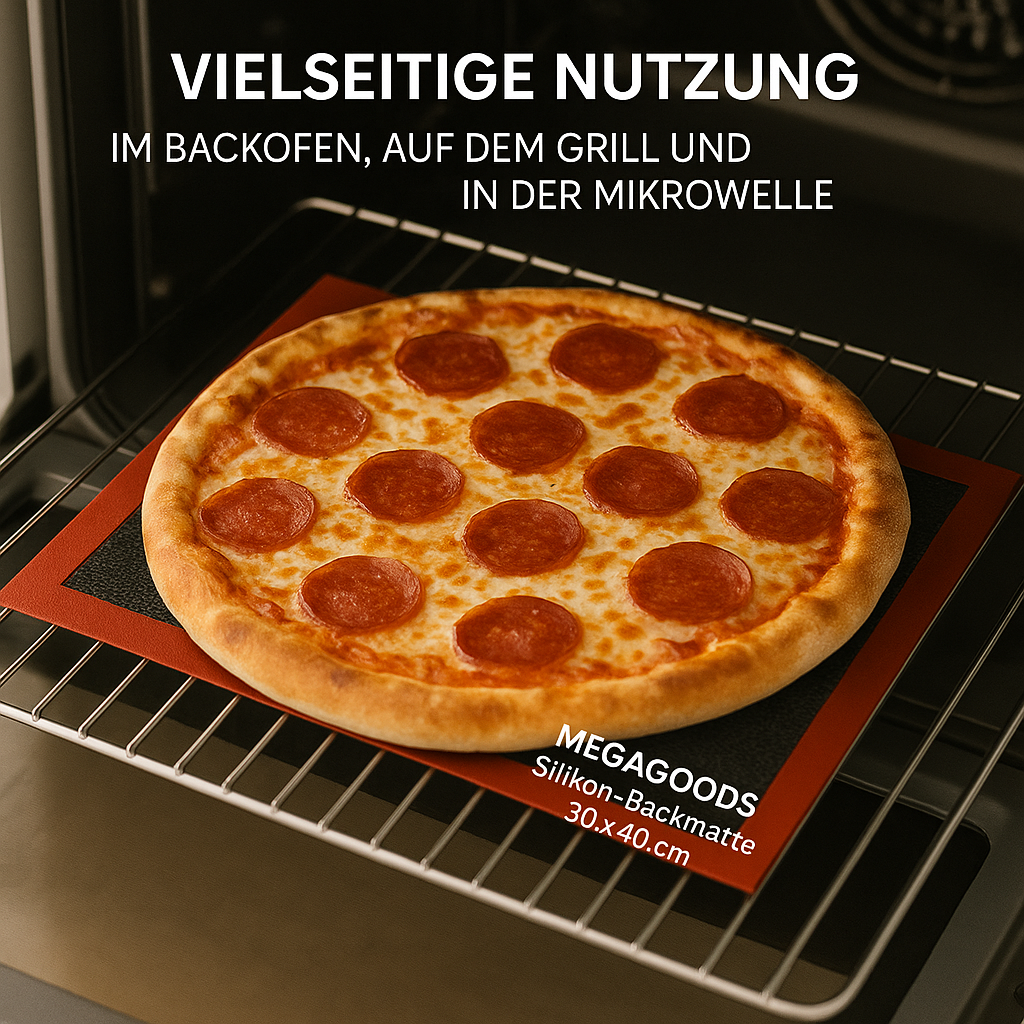 Silikon Backmatte 30x40 cm hitzebeständig für Grill und Ofen DE.