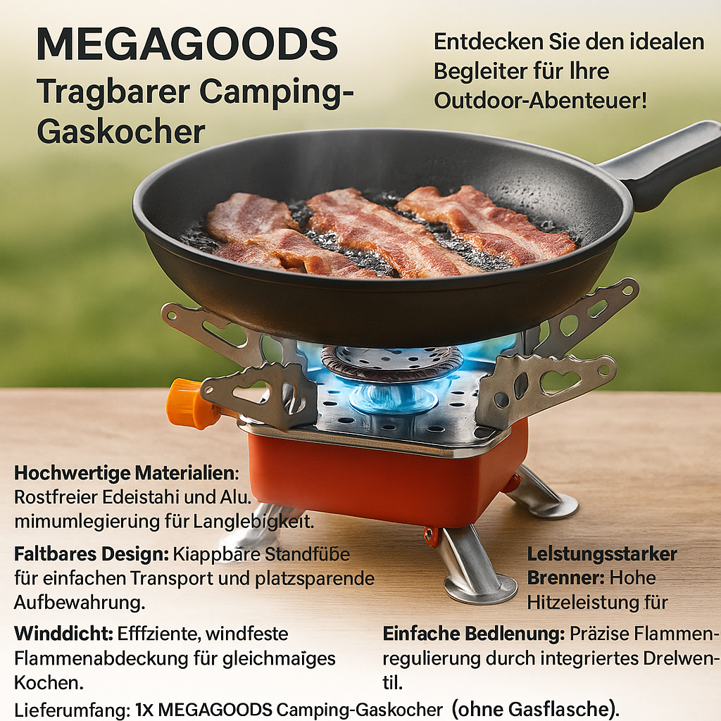 Camping-Gaskocher faltbar winddicht Outdoor für Wandern Picknick DE.