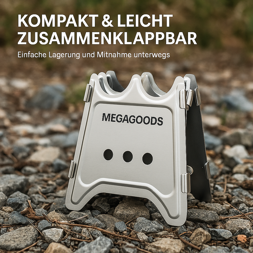 Tragbarer Camping-Ofen Edelstahl faltbar leicht für Outdoor DE.