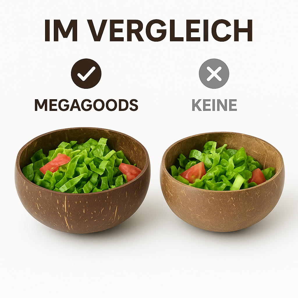 Kokosnuss Schale Naturholz für Müsli Salat Snack Party DE.