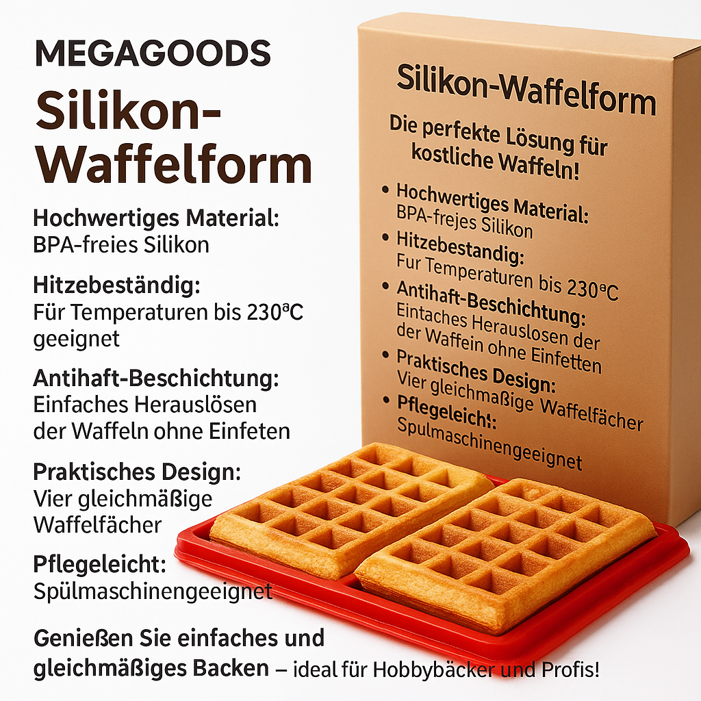 Silikon Waffelform antihaft hitzebeständig Backform Set DE.