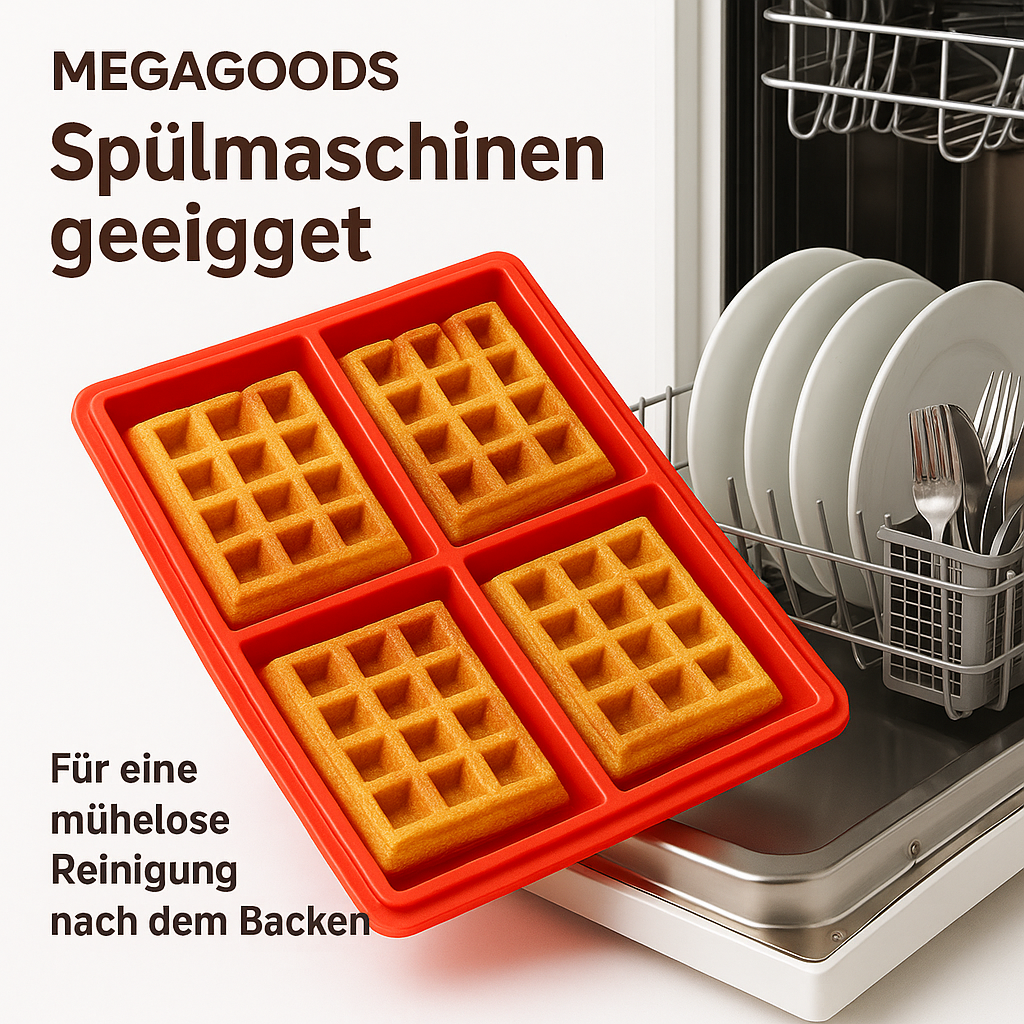 Silikon Waffelform antihaft hitzebeständig Backform Set DE.