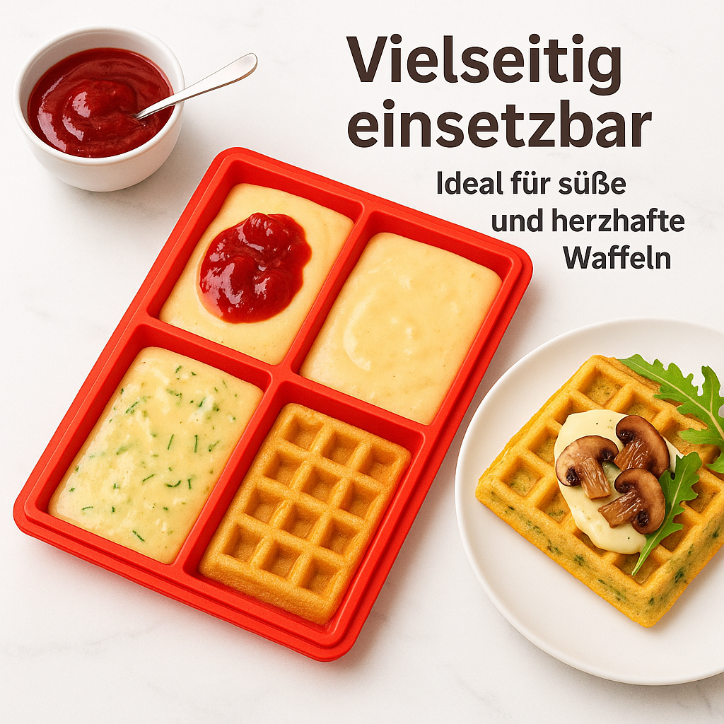Silikon Waffelform antihaft hitzebeständig Backform Set DE.
