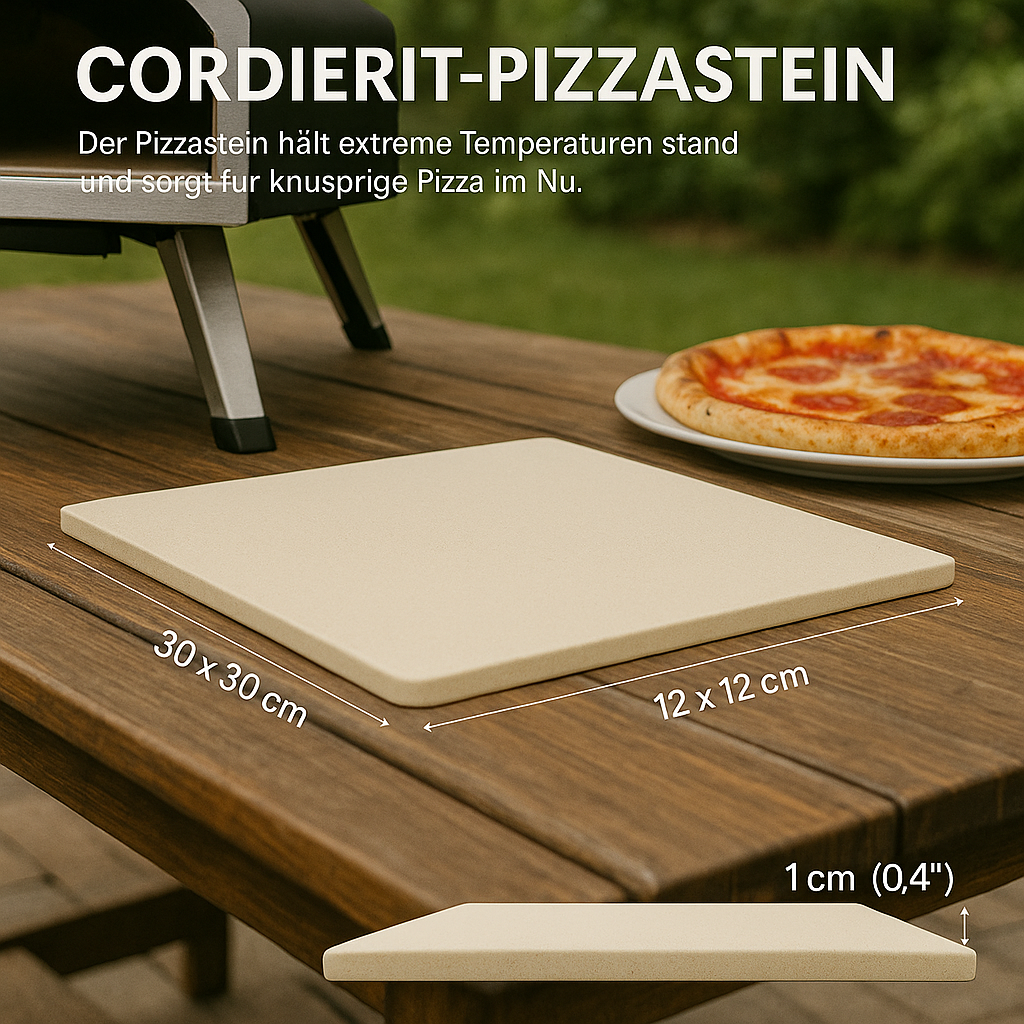 Outdoor Pizzaofen 12 Zoll Pellet Kohle, tragbar Edelstahl DE.