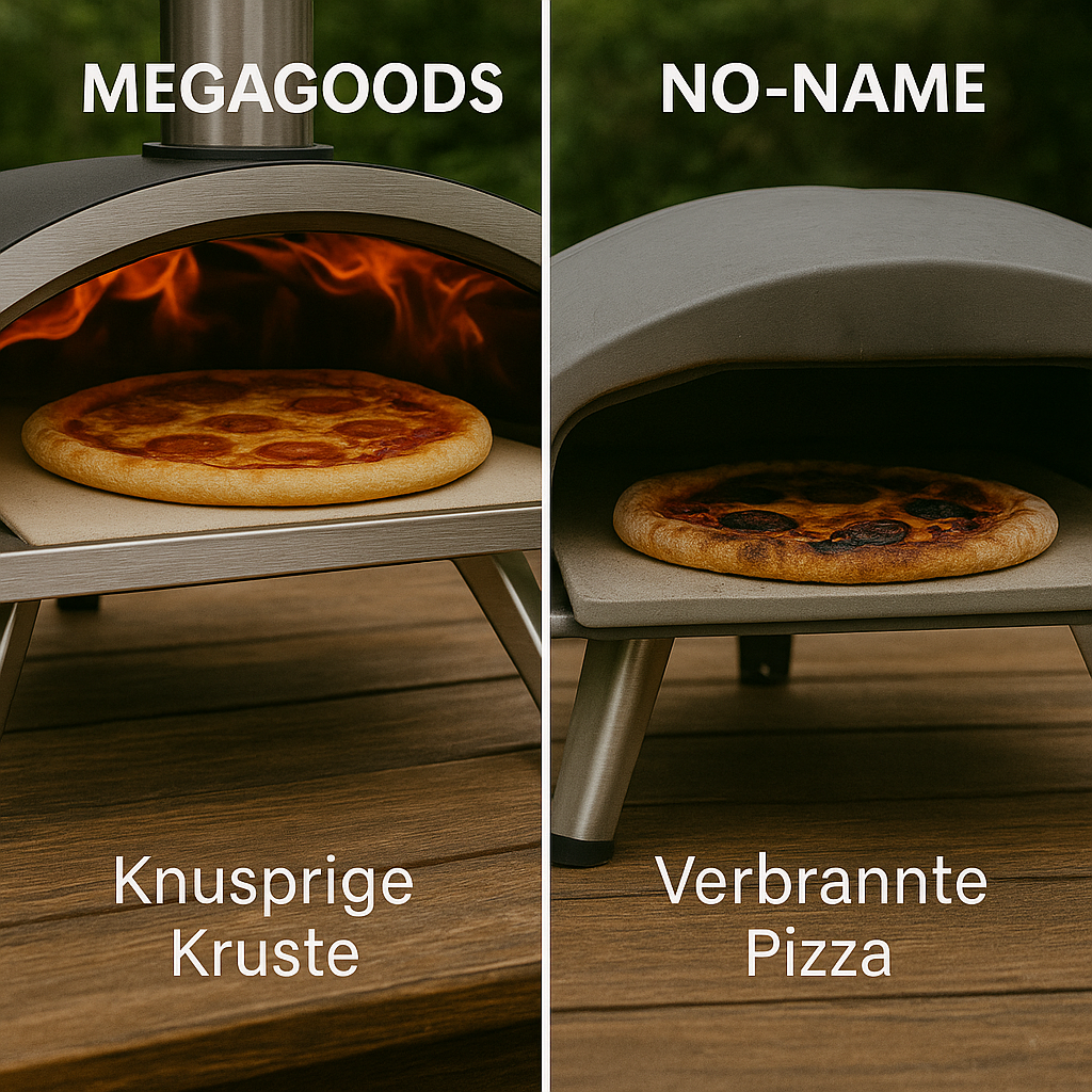 Outdoor Pizzaofen 12 Zoll Pellet Kohle, tragbar Edelstahl DE.