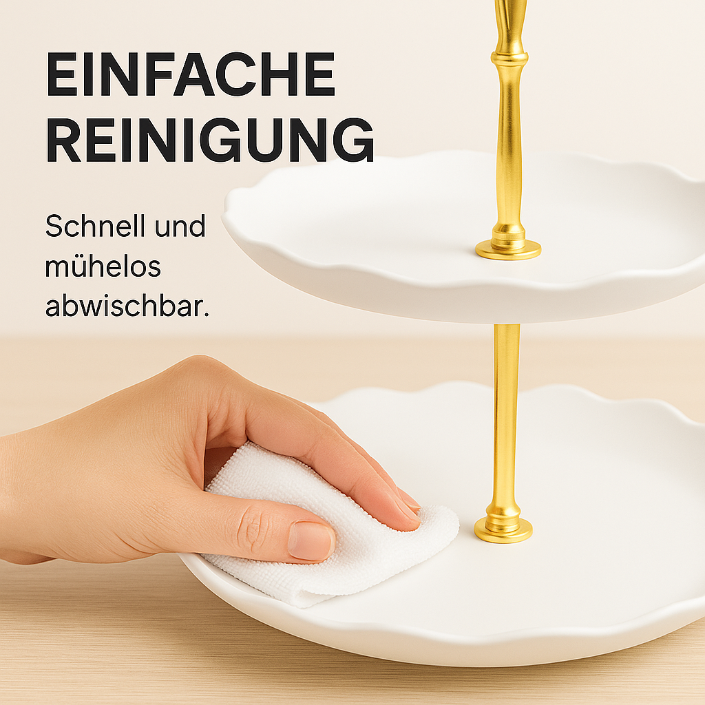 Doppellagige Etagere rund Hochzeit Party Obst Kuchenständer DE.