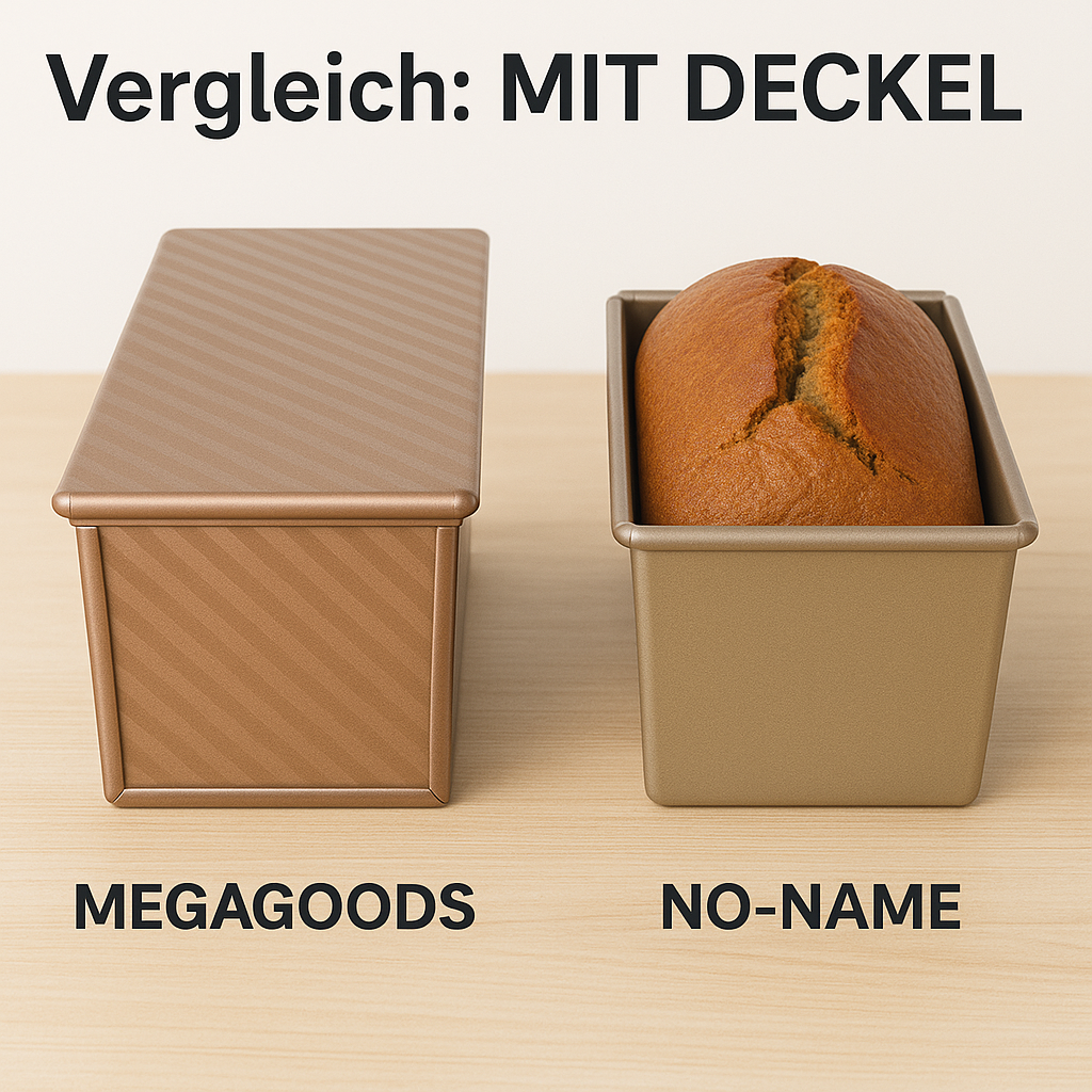 Kastenform mit Deckel antihaft für gleichmäßiges Brotbacken DE.