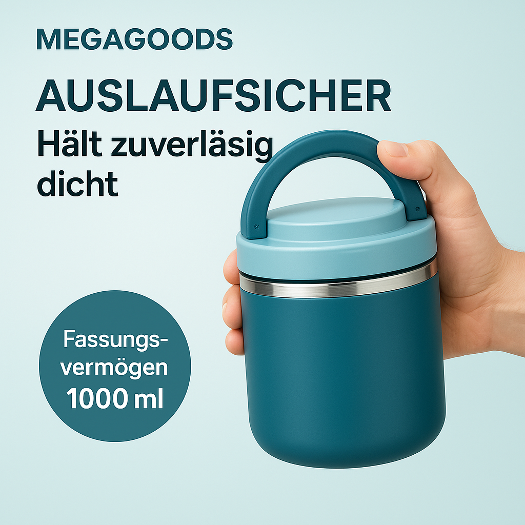 Edelstahl Thermo Lunchbox mit Griff auslaufsicher isoliert DE.