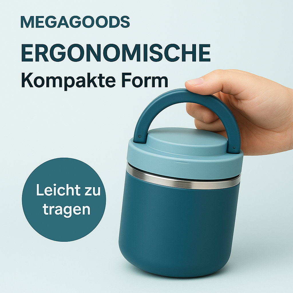Edelstahl Thermo Lunchbox mit Griff auslaufsicher isoliert DE.