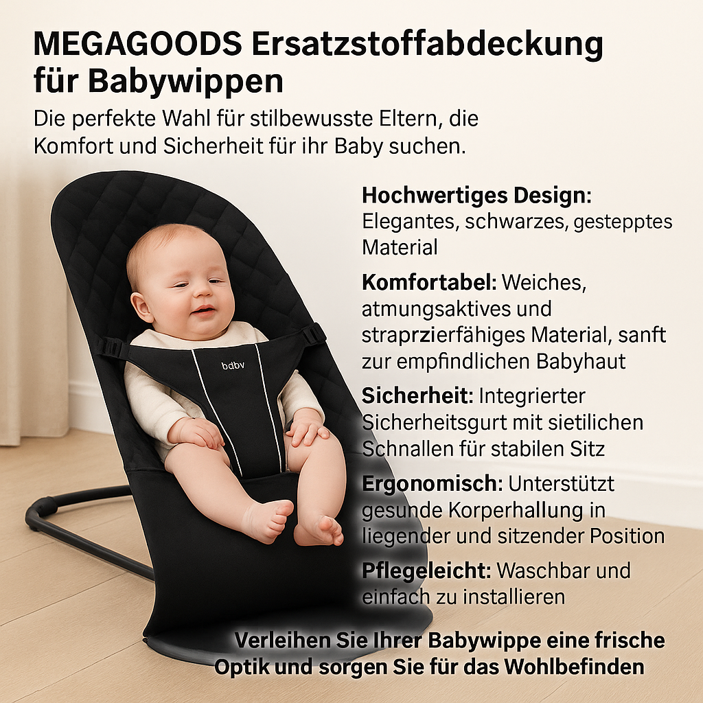 Babywippe Ersatzbezug weich atmungsaktiv für Babyschaukeln DE.