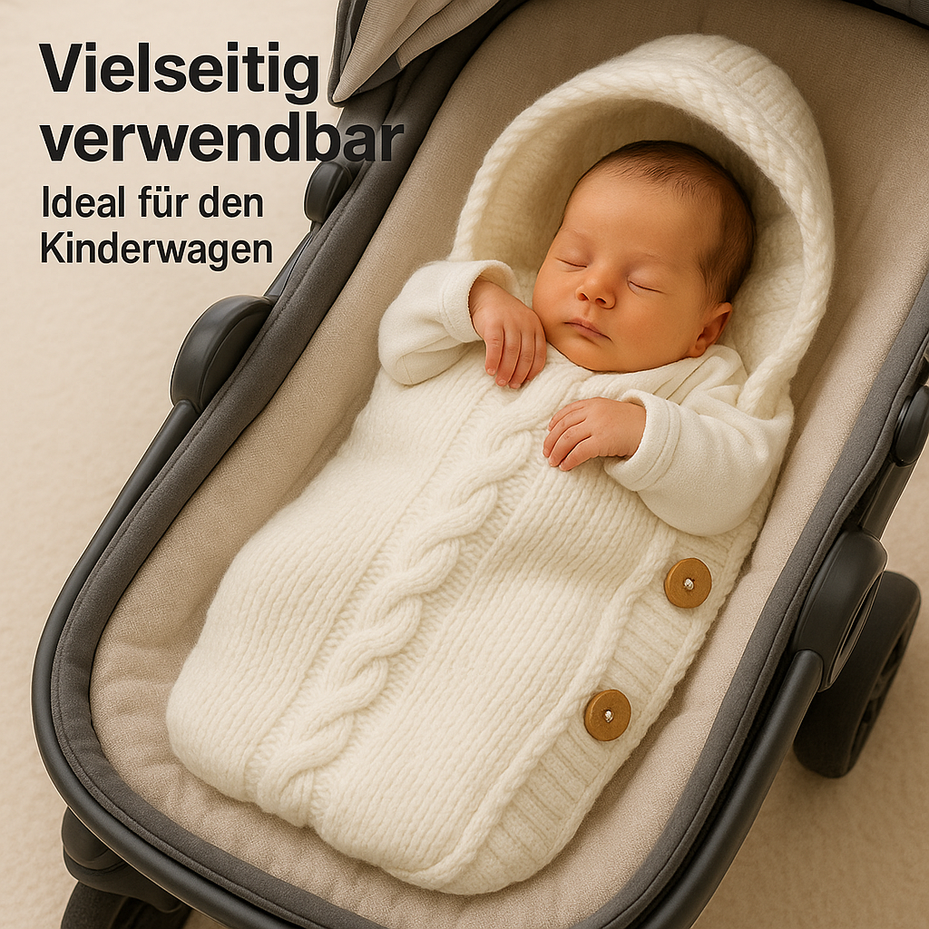 Baby Wickeldecke Neugeborene 0-6M weich warm Strickdecke DE.