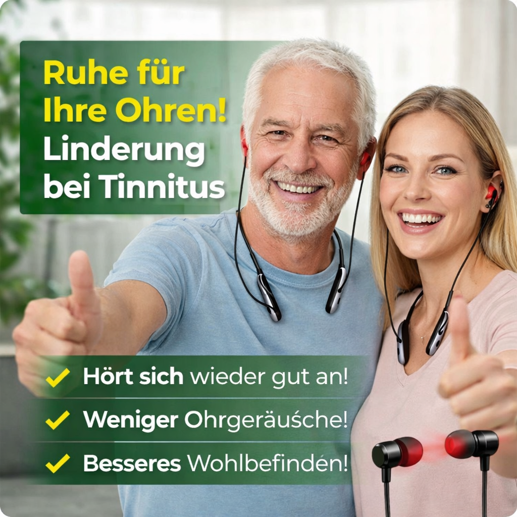 TinniPlug Pro™  Tinnitus Linderung Ohrstöpsel mit Rotlicht - Kabellos & Aufladbar