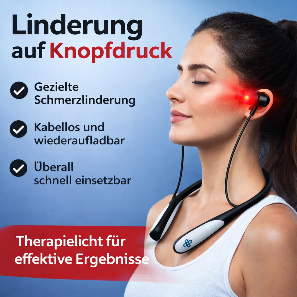 TinniPlug Pro™  Tinnitus Linderung Ohrstöpsel mit Rotlicht - Kabellos & Aufladbar