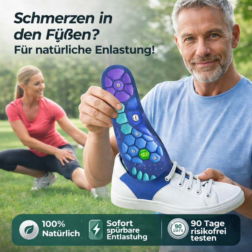 ReliveX™ Magnetische Einlegesohlen Akupressur-Schuheinlagen zur Unterstützung des Fußgewölbes