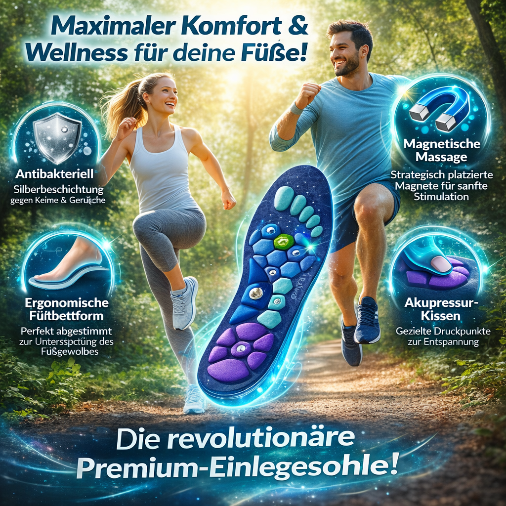 ReliveX™ Magnetische Einlegesohlen Akupressur-Schuheinlagen zur Unterstützung des Fußgewölbes