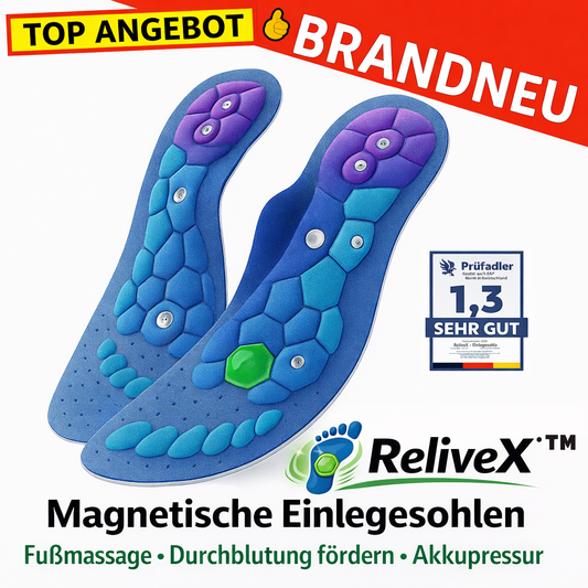 ReliveX™ Magnetische Einlegesohlen Akupressur-Schuheinlagen zur Unterstützung des Fußgewölbes