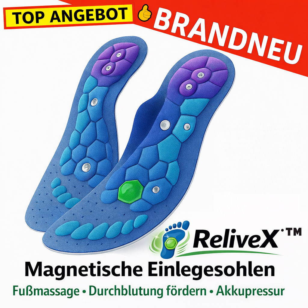 ReliveX™ Magnetische Einlegesohlen Akupressur-Schuheinlagen zur Unterstützung des Fußgewölbes