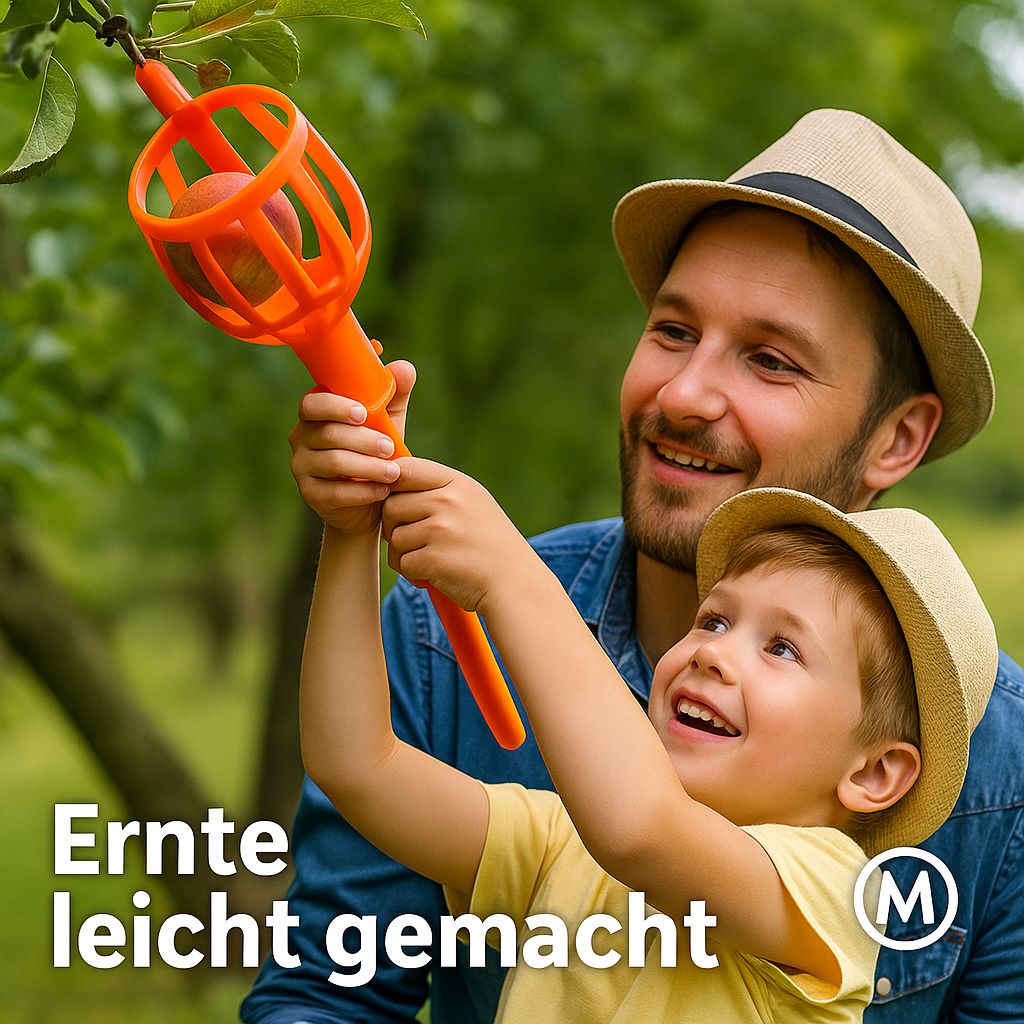 Obstpflücker Kunststoff Erntehilfe für hohe Bäume Loquat Pflaume DE.
