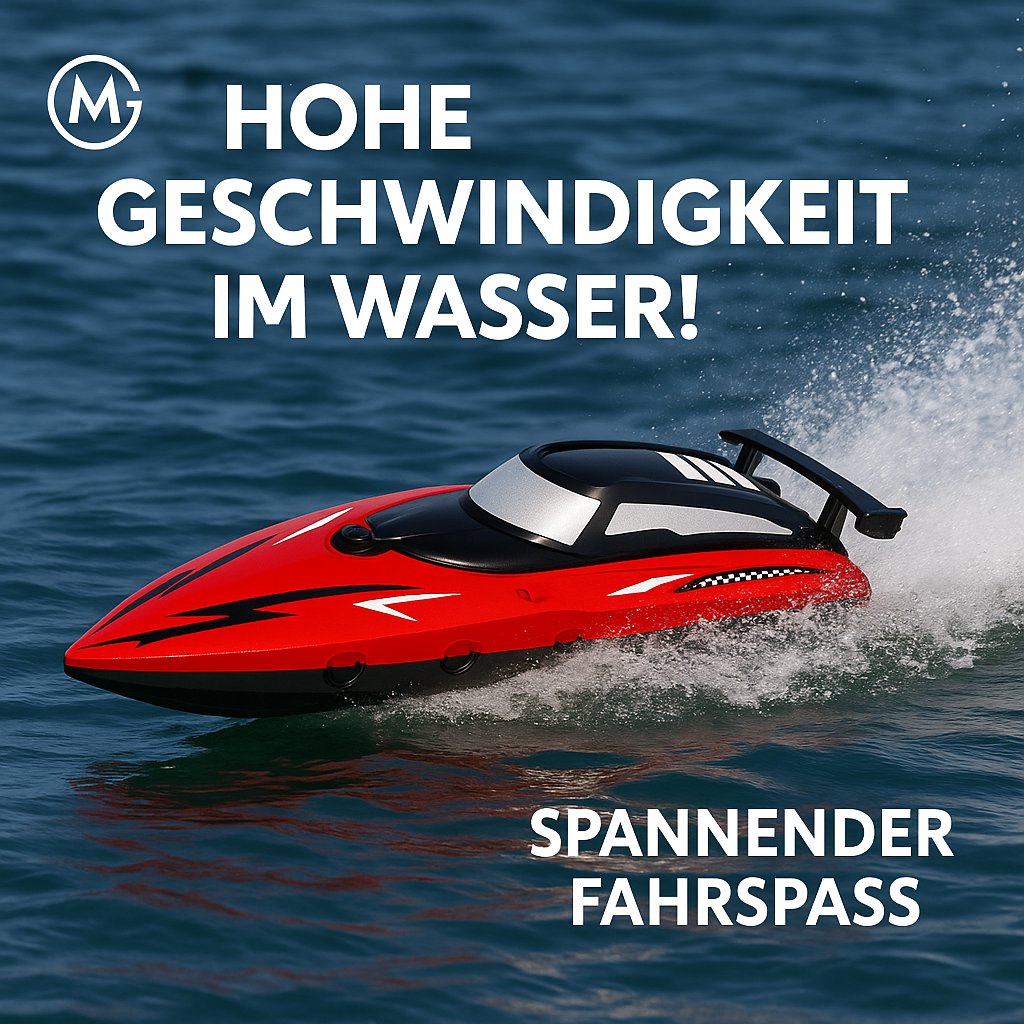 Ferngesteuertes Rennboot 2.4G Elektro mit Doppelschraube DE.