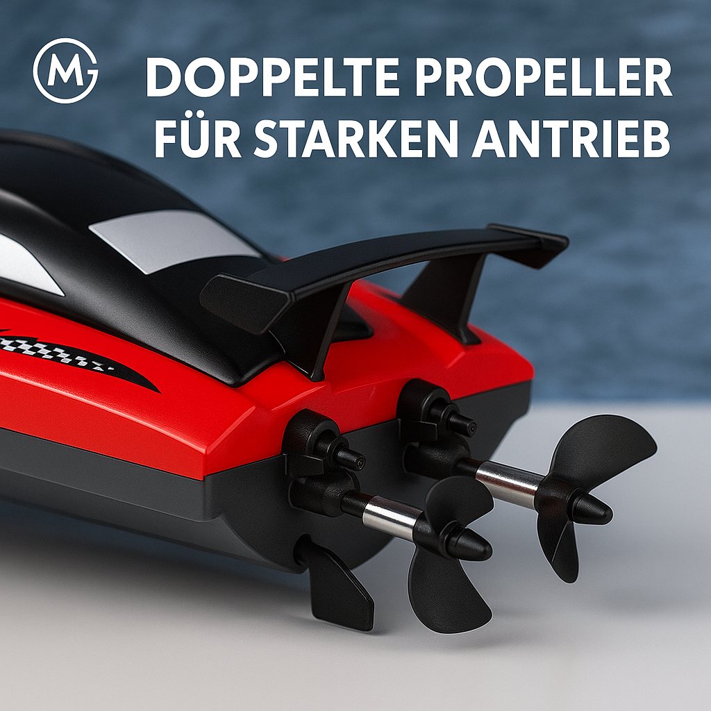 Ferngesteuertes Rennboot 2.4G Elektro mit Doppelschraube DE.