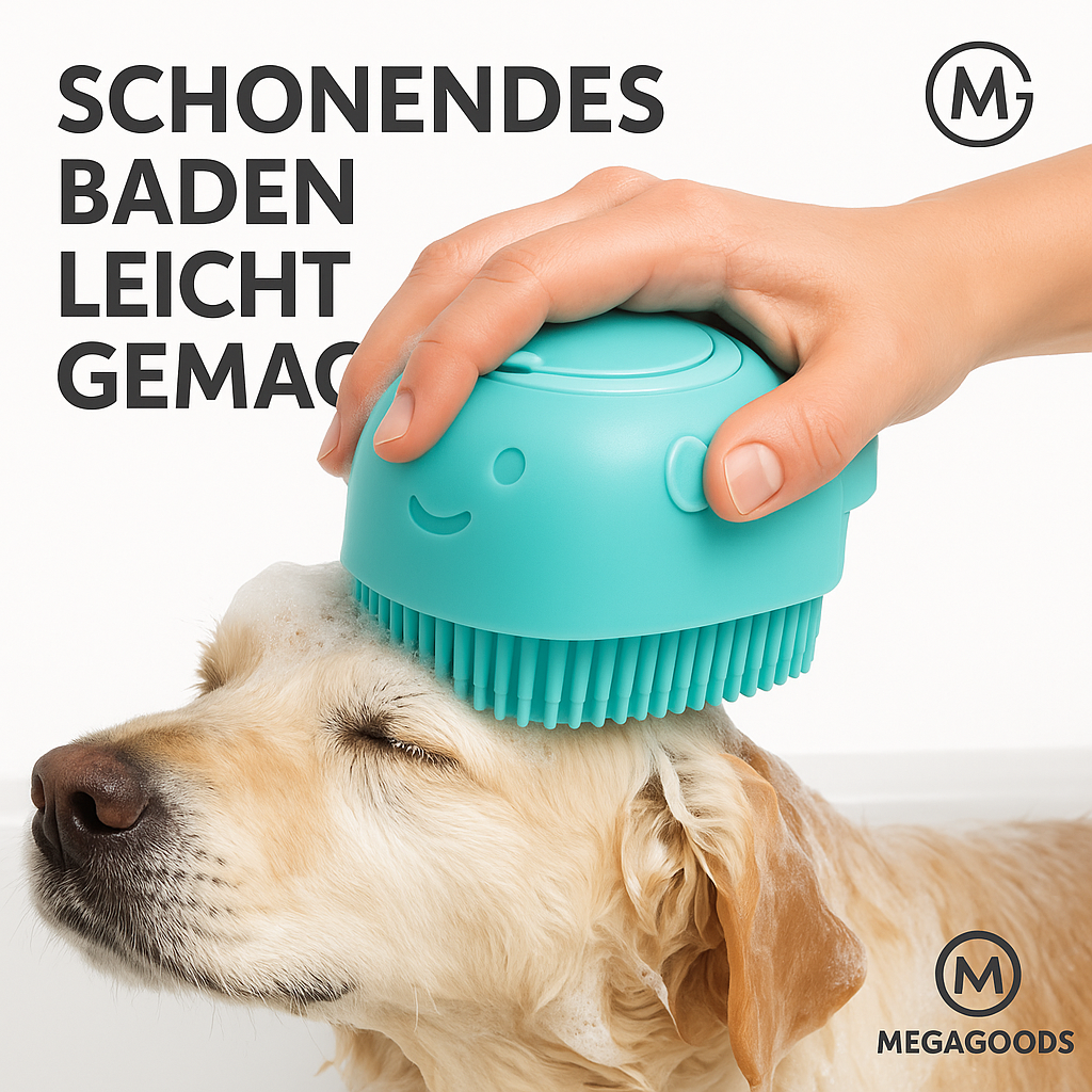 Hund Katze Massagebürste Silikon weich Fellpflege Badewanne DE.