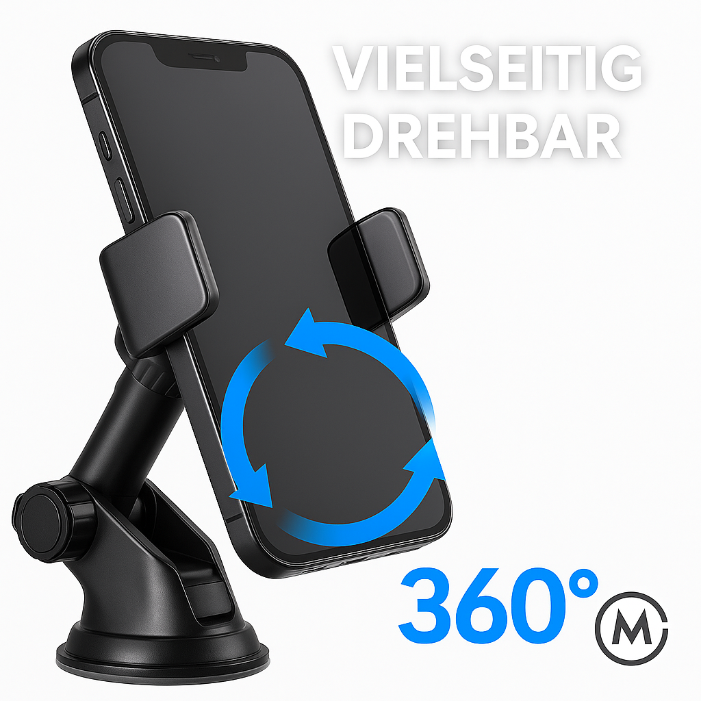 Universal KFZ-Handyhalterung Saugnapf 360° für 4-7" Smartphones DE.